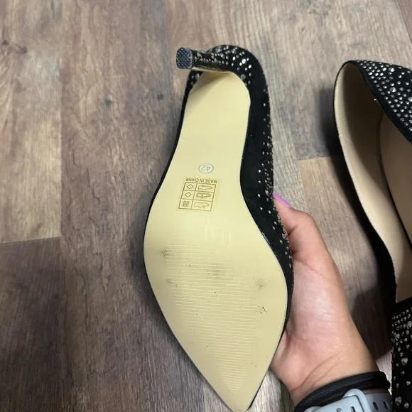4 inch black rhinestone heels - Picture 2 of 5